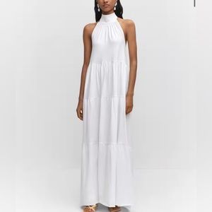 MANGO HALTER-NECK OPEN BACK DRESS